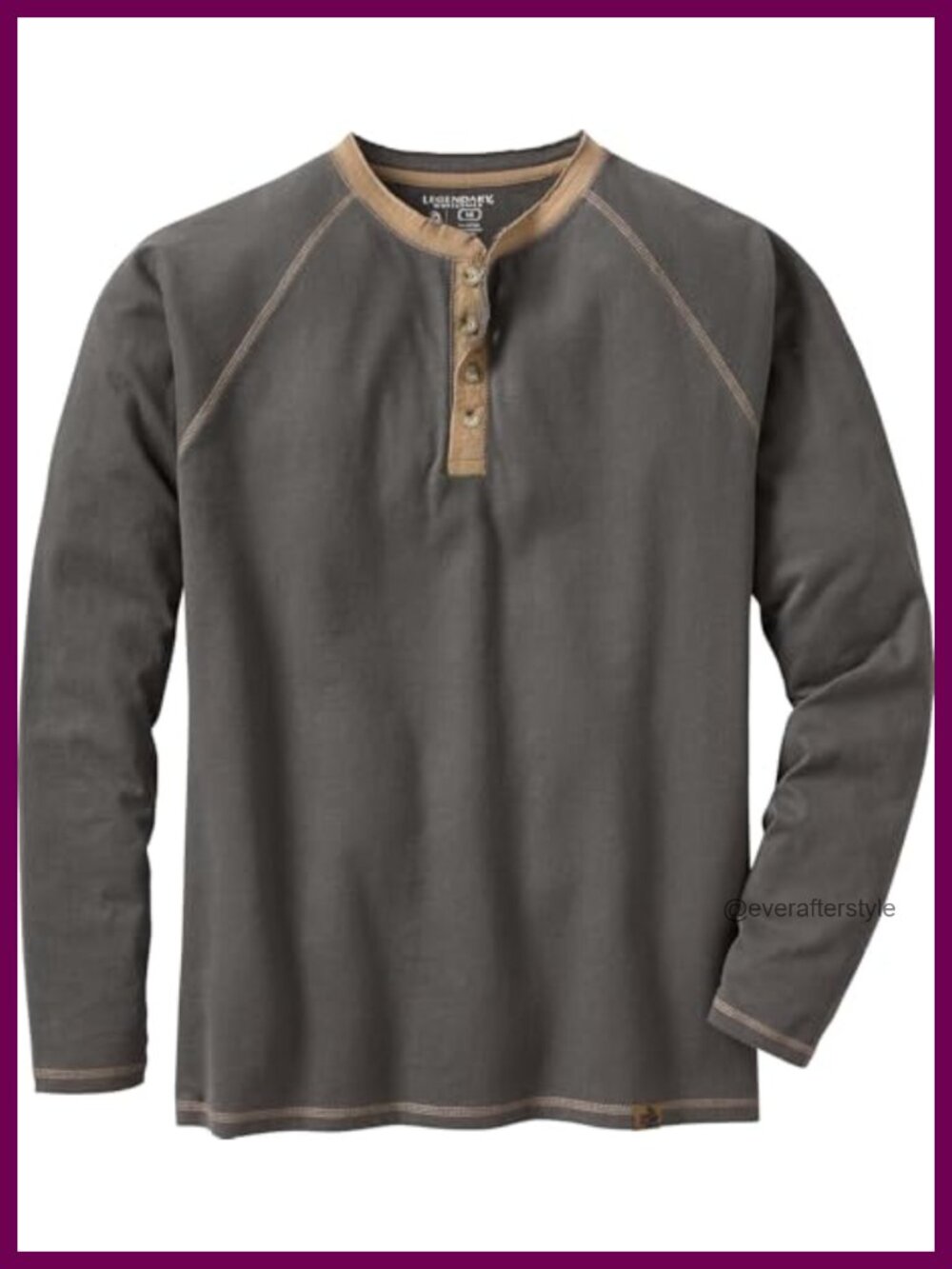 Long Sleeve Cotton Henley Shirt Raglan Sleeve Casual Outdoor Men's